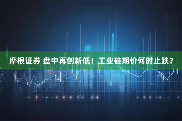 摩根证券 盘中再创新低！工业硅期价何时止跌？
