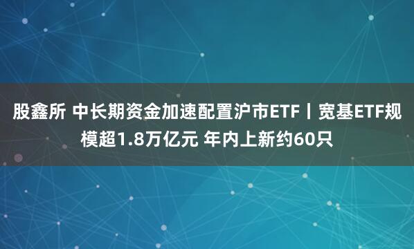 股鑫所 中长期资金加速配置沪市ETF丨宽基ETF规模超1.8万亿元 年内上新约60只
