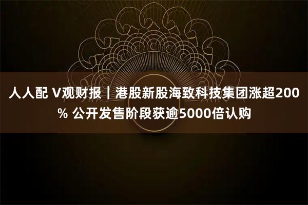 人人配 V观财报｜港股新股海致科技集团涨超200% 公开发售阶段获逾5000倍认购